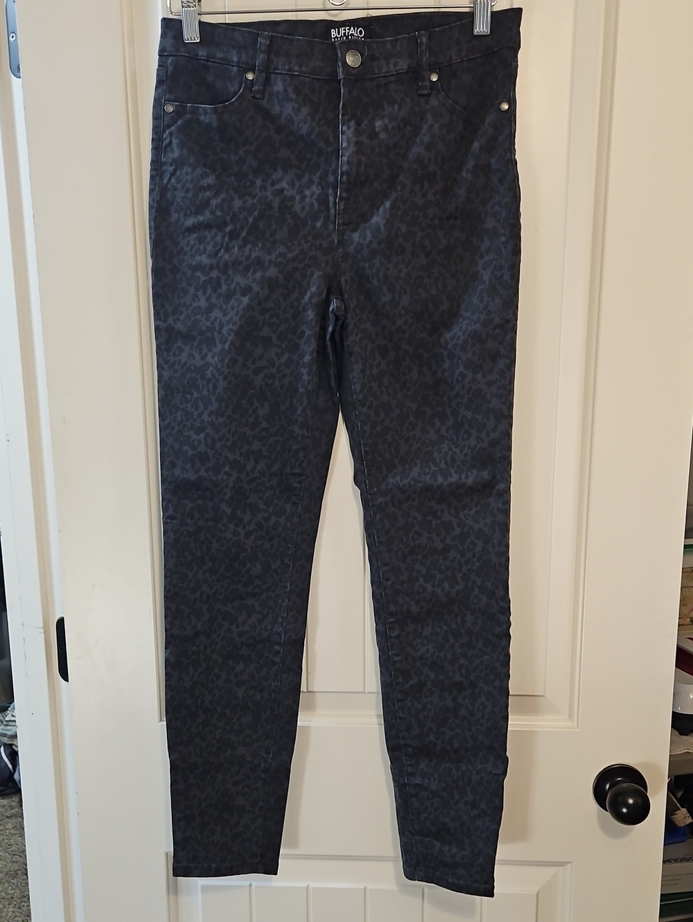 Buffalo David Bitton Charcoal Black Leopard Skinny Jeans